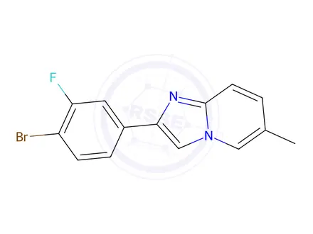 Chemical structure of 2-(4-Bromo-3-fluorophenyl)-6-methylimidazo[1,2-a]pyridine