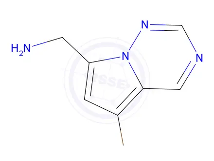 Chemical structure of 1-{5-bromopyrrolo[2,1-f][1,2,4]triazin-7-yl}methanamine