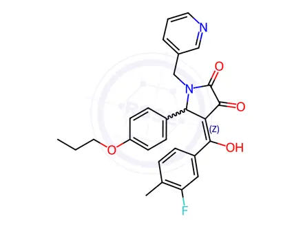 Chemical structure of 4-(3-Fluoro-4-methylbenzoyl)-3-hydroxy-5-(4-propoxyphenyl)-1-(pyridin-3-ylmethyl)-1H-pyrrol-2(5H)-one