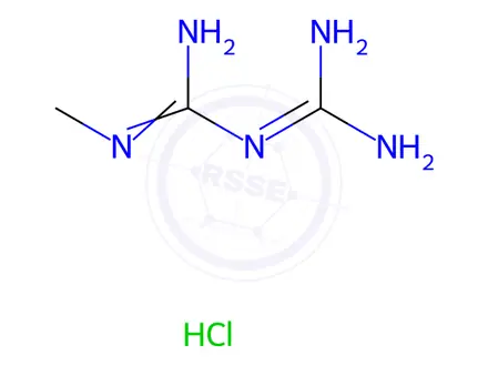 Chemical structure of 1-Methylbiguanide Hydrochloride