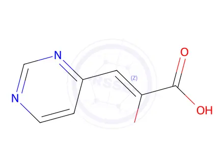 Chemical structure of 2-Propenoic acid, 2-hydroxy-3-(4-pyrimidinyl)-, (Z)-(9CI)