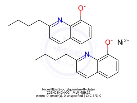 Chemical structure of Nickel(II)bis(2-butylquinoline-8-olate)
