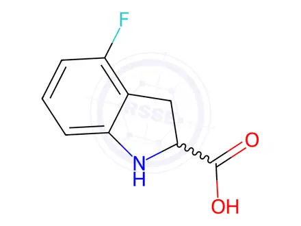 Chemical structure of 4-Fluoro-2,3-dihydro-1H-indole-2-carboxylic acid