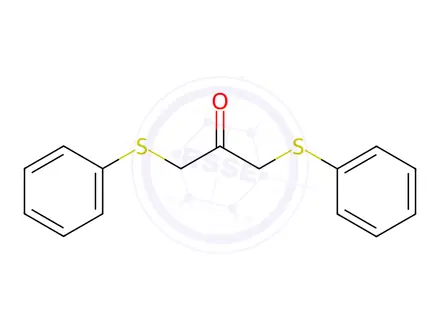 Chemical structure of 1,3-bis(phenylsulfanyl)acetone