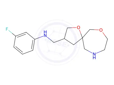 Chemical structure of N-((1,7-Dioxa-10-azaspiro[4.6]undecan-3-yl)methyl)-3-fluoroaniline