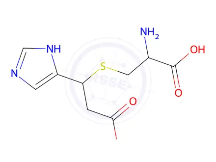 Chemical structure of S-(2-carboxy-1-(1H-imidazol-4-yl) ethyl)cysteine