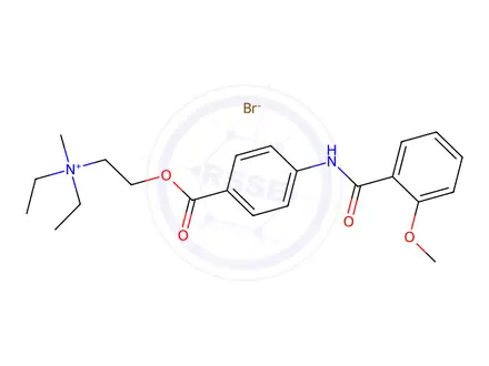Chemical structure of N,N-Diethyl-2-((4-(2-methoxybenzamido)benzoyl)oxy)-N-methylethan-1-aminium Bromide