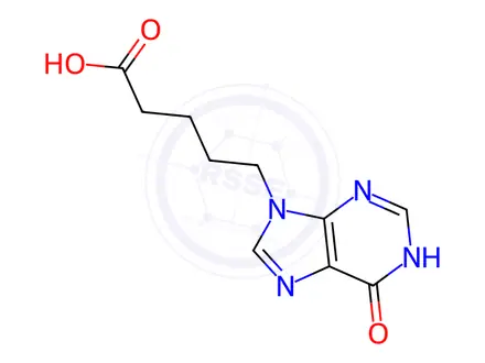 Chemical structure of 5-(6-Oxo-3H-purin-9(6H)-yl)pentanoic acid