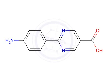 Chemical structure of 2-(4-Aminophenyl)pyrimidine-5-carboxylic acid