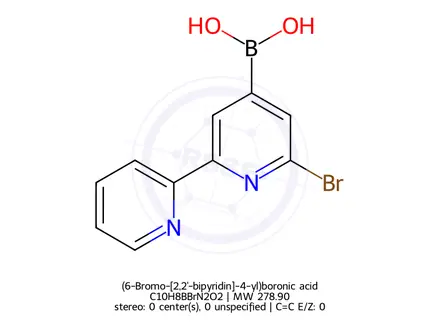 Chemical structure of (6-Bromo-[2,2'-bipyridin]-4-yl)boronic acid