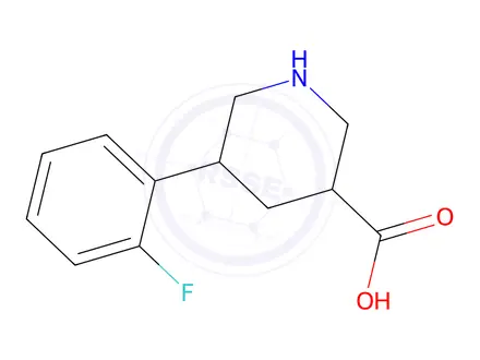 Chemical structure of 5-(2-Fluorophenyl)piperidine-3-carboxylic acid