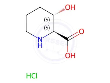Chemical structure of (2S,3S)-3-Hydroxy-2-piperidinecarboxylic Acid Hydrochloride