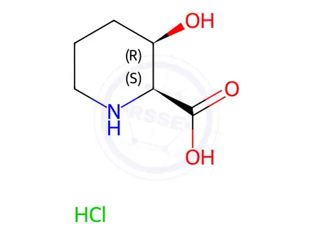 Chemical structure of (2S,3R)-3-Hydroxypiperidine-2-carboxylic acid hydrochloride