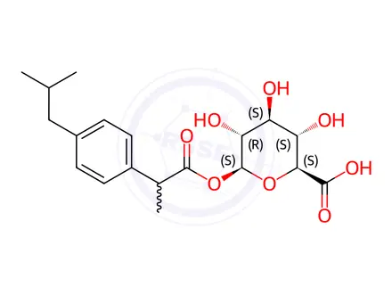 Chemical structure of Ibuprofen Acyl Glucuronide (Mixture of Diastereomers)