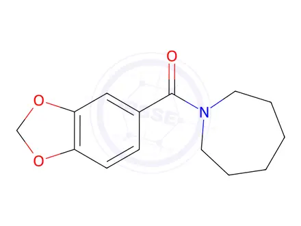 Chemical structure of 1-(1,3-Dioxaindane-5-carbonyl)azepane