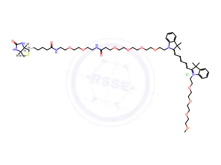 Chemical structure of N'-(Biotin-PEG2-amido-PEG4)-Cy5