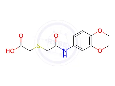 Chemical structure of 2-{[2-(3,4-Dimethoxyanilino)-2-oxoethyl]-sulfanyl}acetic acid