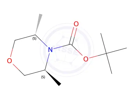 Chemical structure of tert-Butyl (3S,5S)-3,5-dimethylmorpholine-4-carboxylate