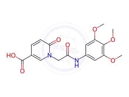 Chemical structure of 6-oxo-1-{2-oxo-2-[(3,4,5-trimethoxyphenyl)amino]ethyl}-1,6-dihydropyridine-3-carboxylic acid