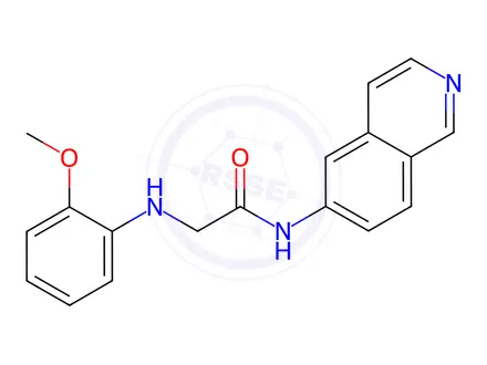 Chemical structure of N-(Isoquinolin-6-yl)-2-((2-methoxyphenyl)amino)acetamide