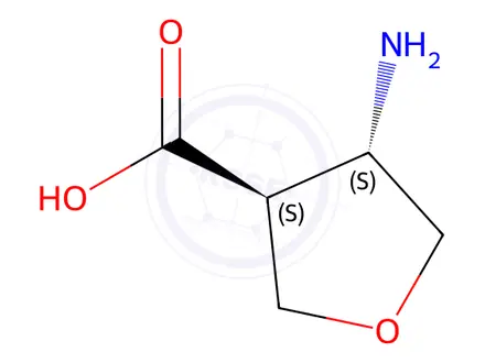 Chemical structure of (3S,4S)-4-aminooxolane-3-carboxylic acid