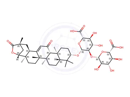 Chemical structure of Glycyrrhizic Acid Impurity 36 (Licoricesaponin E2)