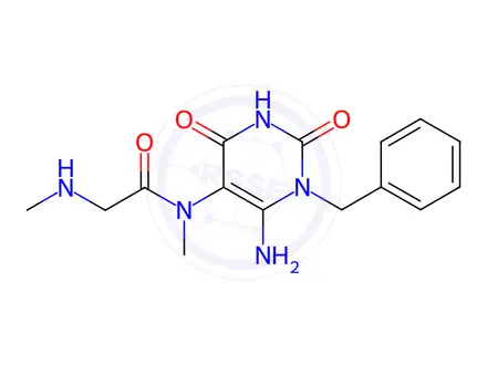 Chemical structure of n-(6-Amino-1-benzyl-2,4-dioxo-1,2,3,4-tetrahydropyrimidin-5-yl)-N-methyl-2-(methylamino)acetamide