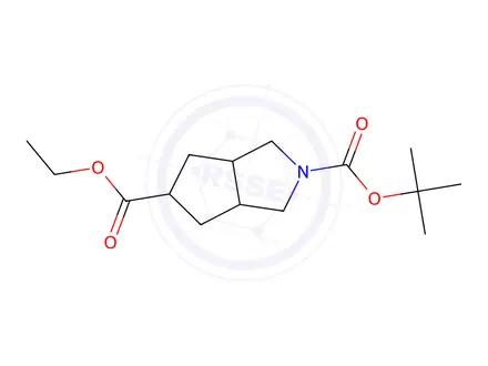 Chemical structure of Ethyl 1-Boc-hexahydrocyclopenta-[c]pyrrole-5-carboxylate