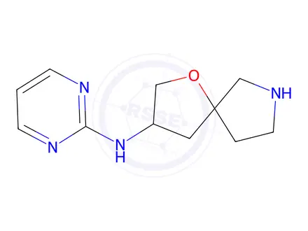 Chemical structure of N-(Pyrimidin-2-yl)-1-oxa-7-azaspiro[4.4]nonan-3-amine