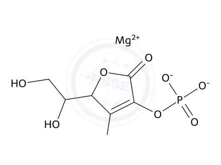 Chemical structure of L-Ascorbic Acid 2-(Dihydrogen Phosphate) Magnesium Salt