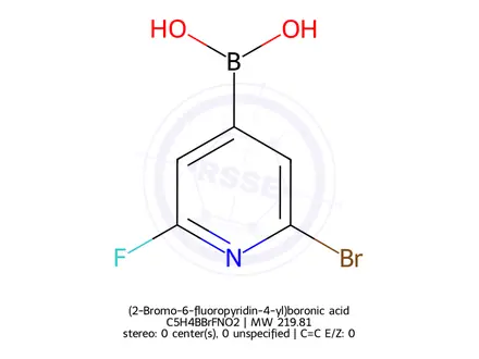 Chemical structure of (2-Bromo-6-fluoropyridin-4-yl)boronic acid
