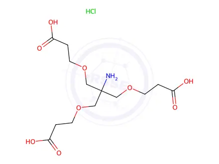 Chemical structure of 3,3'-((2-amino-2-((2-carboxyethoxy)methyl)propane-1,3-diyl)bis(oxy))dipropionic acid hydrochloride