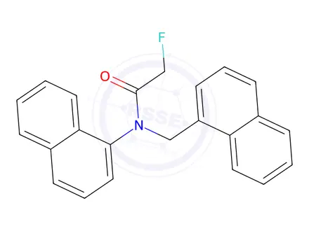 Chemical structure of 2-Fluoro-N-(1-naphtyl)-N-(1-naphtylmethyl)acetamide
