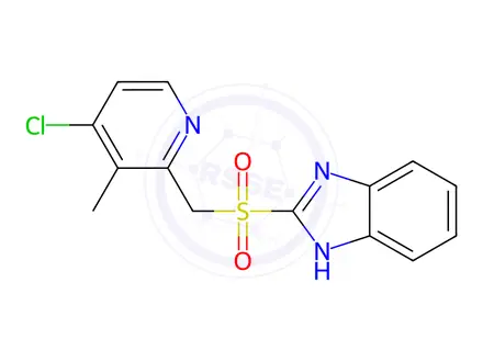 Chemical structure of 4-Desmethoxypropoxyl-4-chloro Rabeprazole Sulfone