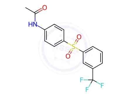 Chemical structure of N-(4-((3-(trifluoromethyl)phenyl)sulfonyl)phenyl)acetamide