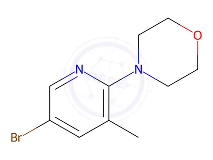 Chemical structure of 4-(5-bromo-3-methylpyridin-2-yl)morpholine