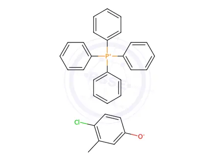 Chemical structure of tetraphenylphosphonium, salt with 4-chloro-m-cresol (1:1)