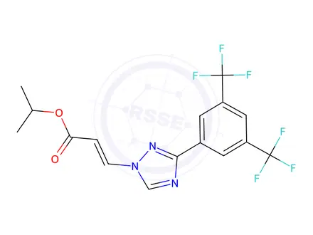 Chemical structure of Isopropyl (E)-3-(3-(3,5-bis(trifluoromethyl)phenyl)-1H-1,2,4-triazol-1-yl)acrylate