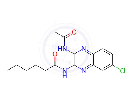 Chemical structure of N-(7-Chloro-3-propionamidoquinoxalin-2-yl)hexanamide