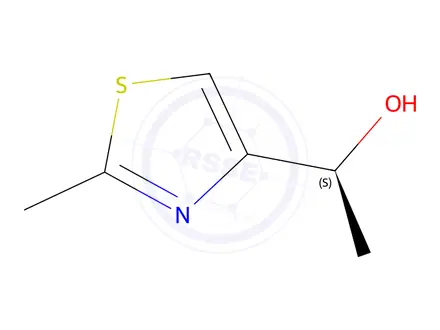 Chemical structure of (1S)-1-(2-methyl-1,3-thiazol-4-yl)ethan-1-ol