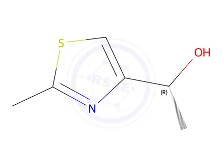 Chemical structure of (1R)-1-(2-methyl-1,3-thiazol-4-yl)ethan-1-ol