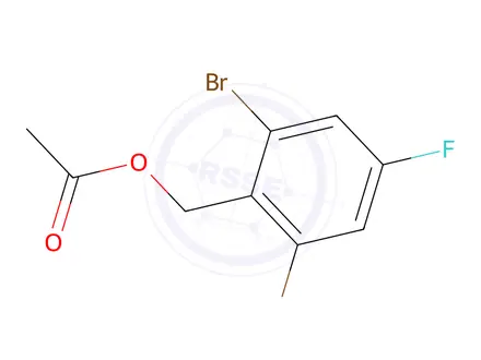 Chemical structure of 2,6-dibromo-4-fluorobenzyl acetate