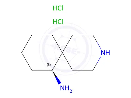 Chemical structure of (S)-3-azaspiro[5.5]Undecan-7-amine dihydrochloride