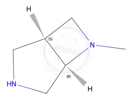 Chemical structure of (1S,5R)-6-methyl-3,6-diazabicyclo[3.2.0]heptane bis(2,2,2-trifluoroacetate)