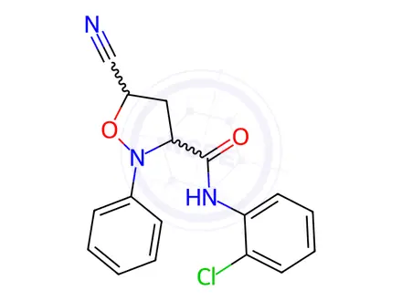 Chemical structure of N-(2-Chlorophenyl)-5-cyano-2-phenylisoxazolidine-3-carboxamide