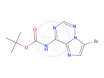 Chemical structure of tert-butyl N-(7-bromoimidazo[2,1-f][1,2,4]triazin-4-yl)carbamate