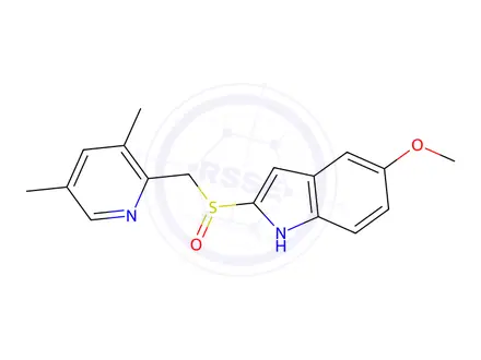Chemical structure of 2-(((3,5-Dimethylpyridin-2-yl)methyl)sulfinyl)-5-methoxy-1H-indole