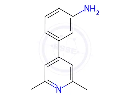 Chemical structure of 3-(2,6-dimethyl-4-pyridyl)aniline