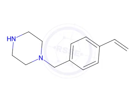 Chemical structure of 1-[(4-ethenylphenyl)methyl]piperazine