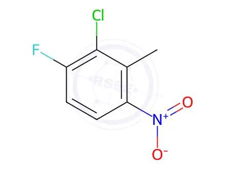 Chemical structure of Benzene, 2-chloro-1-fluoro-3-methyl-4-nitro-